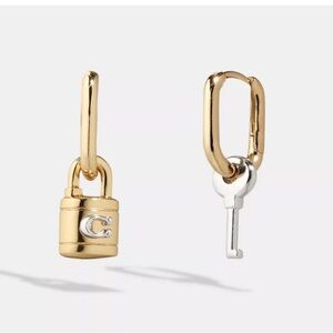 Coach lock and key earrings